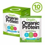 Orgain Organic Plant Based Protein Powder Travel Pack, Vanilla Bean – Vegan, Low Net Carbs, Non Dairy, Gluten Free, Lactose Free, No Sugar Added, Soy Free, Kosher, Non-GMO, 10 Count