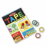 Melissa & Doug Tape Activity Book, Early Learning Skill Builder, 4 Rolls of Easy-Tear Tape, Sturdy Plastic Binding, 20 Pages, 10.9″ H x 7.9″ W x 0.45″ L