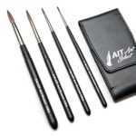 AIT Art Select Paint Brushes – Set of 4 Synthetic Sable Brushes – Handmade in USA – Compact Travel Set