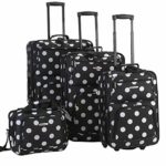 Rockland Luggage Dots 4 Piece Luggage Set, Black Dots, One Size