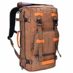 Canvas Backpack WITZMAN Vintage Travel Backpack Hiking Luggage Rucksack Laptop Bags A519 (21 inch brown)