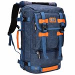 Canvas Backpack WITZMAN Vintage Travel Backpack Hiking Luggage Rucksack Laptop Bags AB2020 (20 inch blue)