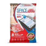 Spacesaver 8 x Premium Travel Roll Up Compression Storage Bags for Suitcases – No Vacuum Needed – (4 x Large, 4 x Medium) 80% More Storage Than Leading Brands!