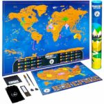Scratch Off Map of The World Poster | Travel Bucket List Edition | + Premium Scratch Off USA Map | Easy Scratch Technology | Includes 6 Scratch Map Accessories | Perfect Travel Gift, by CJ Creations