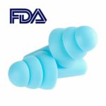 2 Pair of Silicone Ear Plugs Noise Cancelling Comfortable Reusable Earplugs for Sleeping Snoring Swimming and Working Travel Blue with 1 Pair of Foam Ear Plugs