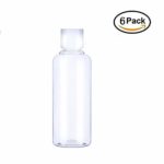 2 Oz Travel Size Plastic Empty Squeeze Bottles Clear Plastic Empty Bottles Travel Containers with Flip Cap Transparent Plastic Air Flight Travel Bottle Set – 6 Pack