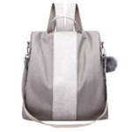 Clearance Sale! ZOMUSA Women Girls Fashion Mini Backpack Shoulder Bag Solid School Bags With Fur Ball (Gray )