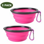 Popetz Collapsible Pet Bowl, Portable Dog Travel Bowls for Small and Medium Dogs and Cats,13 oz (Small, Pink)