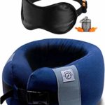 PACK4TRACK Travel Pillow is a Neck Pillow for Airplane Travel – A One Size Plane Pillow with The Best Adjustable Neck Support (Navy Blue)