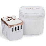 Dandelion Travel Adapter European Adapter Traveler Accessory 4 USB Ports (UK USA AU Europe Asia) International Power Plug Adaptor for Multiple Socket Type C, A, I, G (Rose Gold)