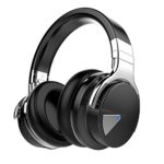 COWIN E7 Active Noise Cancelling Headphones Bluetooth Headphones with Mic Deep Bass Wireless Headphones Over Ear, Comfortable Protein Earpads, 30H Playtime for Travel Work TV PC Cellphone – Black