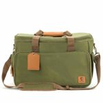 Houndy! Yoho Dog’s Travel Bag. Large Stylish Waterproof Durable Canvas. Perfect for Traveling, Camping, Outdoors, Carry-on Dog Bag. Two Pet-Safe Food Containers and Two Silicone Bowls (Juniper Green)