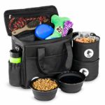 Top Dog Travel Bag – Airline Approved Travel Set for Dogs Stores All Your Dog Accessories – Includes Travel Bag, 2X Food Storage Containers and 2X Collapsible Dog Bowls – Black