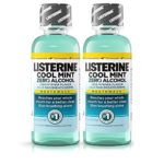 Listerine Cool Mint Zero Alcohol Mouthwash, Travel Size 3.2 Ounces (95ml) – Pack of 2