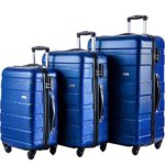 Merax MT Imagine 3 Piece Luggage Set Spinner Suitcase 20 24 28inch (Blue)