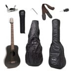 KLOS Black Carbon Fiber Travel Acoustic Guitar Package (Guitar, Gig Bag, Strap, Capo, and more)