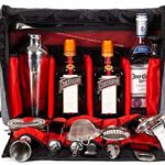 Waterproof Bartender Travel Bag-16 Inch Bar Wine Carrier Set Bag for Travelling Camping-Grey