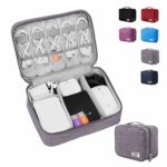 Electronic Organizer Travel Universal Cable Organizer Electronics Accessories Cases for Cable, Charger, Phone, USB, SD Card (Grey)
