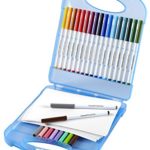 Crayola Super Tips Washable Markers & Paper Set, 65 Pieces Art Tools for Kids 4 & Up, Super Tips Markers & Drawing Paper Sheets In Convenient Travel Case, Perfect for The On-The-Go Artist