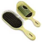 NuWay 4Hair! VANITY AND TRAVELER! WHILE THEY LAST! Professional Detangling Paddle and Travel Brushes – BEST for WET DRY THIN FINE THICK CURLY or STRAIGHT HAIR! GREAT 4 KIDS! (Yellow)