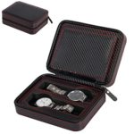 QEES 4 Slots Luxury Men’s Watch Box Carbon Fiber Jewelry Collection Holder Travel Organizer PD12