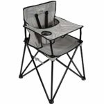 ciao! baby Portable High Chair for Travel, Fold Up High Chair with Tray, Grey Check