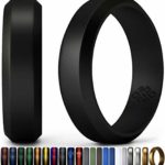 Silicone Wedding Ring Band for Men Women – Enhanced Comfort, Superior Non Bulky Rubber Rings – Flexible No Metal, Safe for Firefighter, Athletic Husband Wife, Sports – Designer Style, Premium Quality