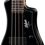Hofner HCT-SHB-BK-O Shorty Electric Travel Bass Guitar with Gig Bag, Black