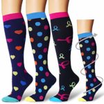 Laite Hebe Compression Socks,(3 Pairs) Compression Sock for Women & Men – Best for Running, Athletic Sports, Crossfit, Flight Travel(Multti-colors9-S/M)