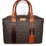 Michael Kors Jet Set Travel Signature Large Weekender/ Carry On Bag (Brown)