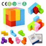 Aitey Magnetic Building Blocks, Magnetic Infinity Puzzle Cube, Brain Teaser Travel Games Toys for Kids Adult with 54pcs Cards (Small Size)