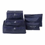 Hot Sale!DEESEE(TM)6pcs Travel Set Clothes Laundry Secret Storage Bag Packing Luggage Organizer Bag (Dark blue)