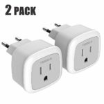 European Travel Plug Adapter, TESSAN International US to The Most Europe Outlet Adapter, Lightweight, Compact Size for Traveler, Power Adapter for EU Type C Country Such as Italy, Iceland(2 Pack)