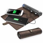 USB Charging Station Portable, Beare 4 Ports USB charger hub with Roll Up Leather Organizer for Travel.Compatible with iPhone,iPad,Andorid and multiple USB-Charged Devices. With AC Power On Off Switch
