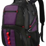Extra Large Backpack,TSA Friendly Travel Laptop Backpack for Men&Women,Water Resistant Big Business College School Computer Bookbag with USB Charging Port/Headphones Hole,Fits 17-Inch Notebooks-Purple