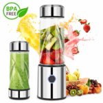 iFedio Portable Personal Smoothie Mini Mixer uicer Cup Rechargeable Electric Blender Lid Faster Travel Fruit, Shaking with Professional Single Service licuadora portátil Food-Grade