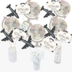 World Awaits – Travel Themed Party Centerpiece Sticks – Table Toppers – Set of 15