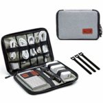 Travel Cable Organizer Case Tech Electronics Accessories Bag with 3 Cable Ties for Cable, iPad, Hard Drives, USB Charger