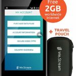 We.Stream Secure Mobile WiFi Hotspot for international travelers – VPN included – 2 GB Global Data & Travel Case included – No Contract – 145+ Countries – MiFi – Touch Screen – 4G LTE – Powerbank