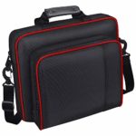 Carrying Case for PS4 Pro, PS4 Travel Handbags Portable Travel Case Carrying Bag for PlayStation4 PS4 Slim/Pro System Console and Accessories (Black Red-Large)