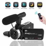 Video Camera Camcorder 1080P Digital Camera Night Vision YouTube Vlogging Camera with External Microphone and Remoter