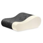 MALOUF Z Travel Size Memory Foam Molded Contour Neck Pillow-Luxurious Rayon from Bamboo Velour Washable Cover