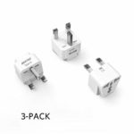BESTEK UK Travel Plug Adapter Set, Grounded Universal Power Plug Adapter for USA to Type G Countries, UK, Ireland, Hong Kong and More-3 Packs