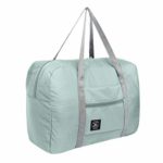 Wandf Foldable Travel Duffel Bag Luggage Sports Gym Water Resistant Nylon Travel Foldable Duffel Bag for Women Men (Light blue)