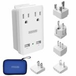 World Travel Adapter Kit – NTONPOWER International Power Adapter, 2 USB Ports 2 Outlets, 2000W Universal Cruise Power Strip with Organizer Case for Europe, Italy, UK, China, Australia, Japan
