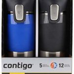 Contigo Autoseal Stainless Steel Spill-Proof Travel Mug, 16oz- Stock Blue & Gray (2 Pack)
