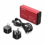 [Pure Sine Wave] BESTEK Travel Converter Adapter 220V to 110V Power Voltage Converter 0-2.4A Dual Smart USB UK/AU/US Worldwide Plug (Red-Black)