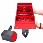 Leather Sunglasses Organizer Foldable Eyeglasses Watch Storage Box Portable Eyewear Jewelry Containers Display Case Multiple Travel Organizer