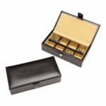 Cuff-Daddy 8 Pair Leather Travel Cufflinks and Rings Storage Box Case