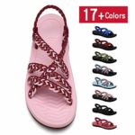 MEGNYA Women’s Comfortable Flat Walking Sandals with Arch Support Waterproof for Walking/Hiking/Travel/Wedding/Water Spot/Beach.